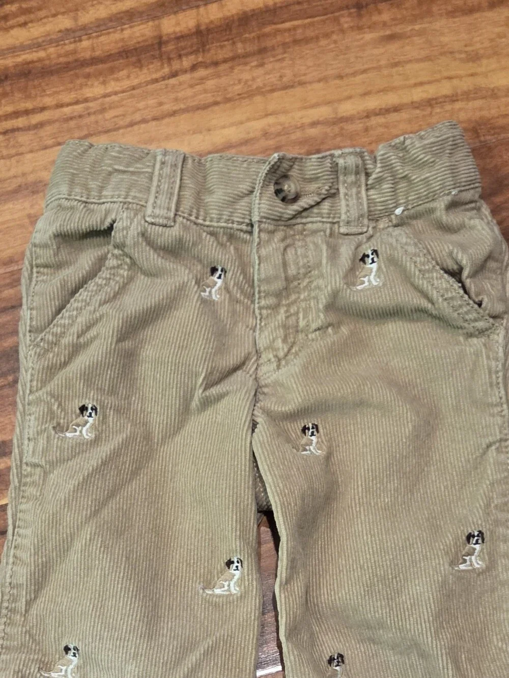 Gymboree EUC 2T Reversible Striped Top and Beige Dog Corduroy Pants